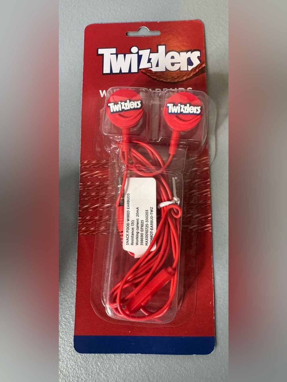 Twizzlers Red Wired Earbuds plug in novelty candy lovers
